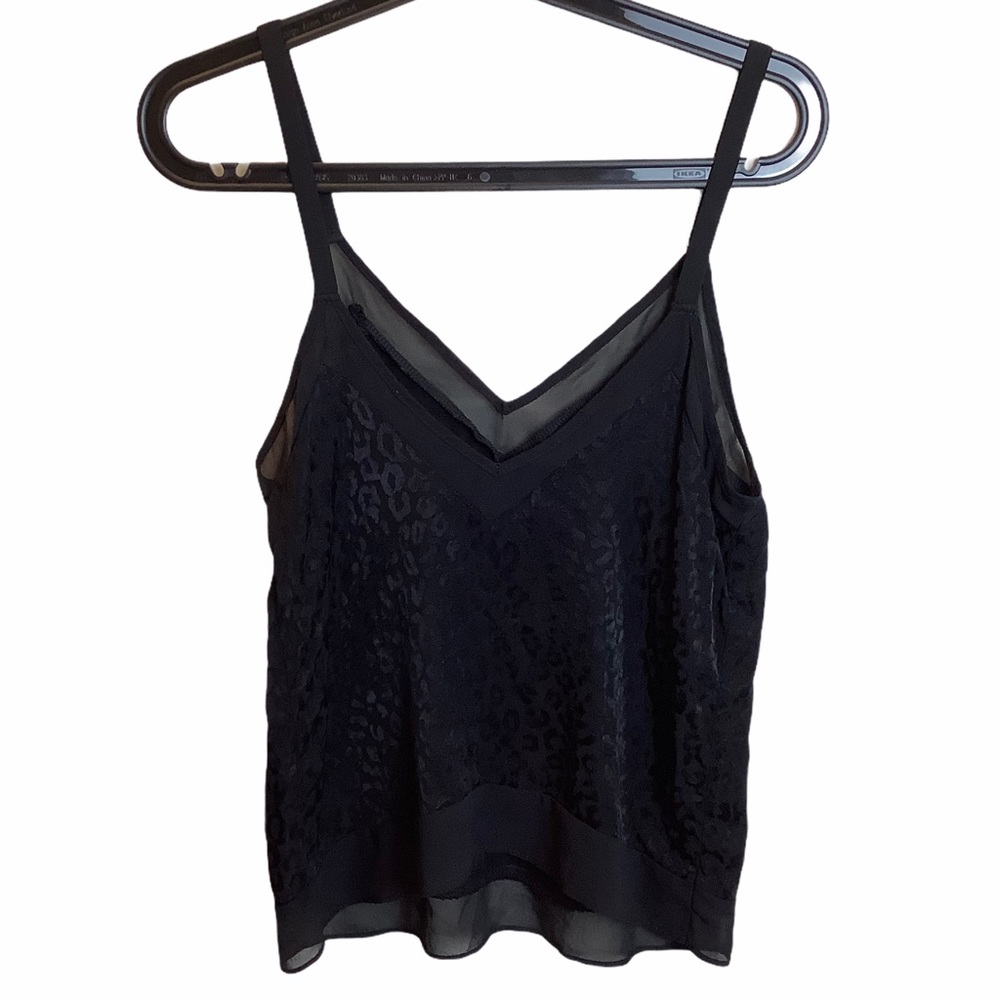 TOPSHOP Black Leopard Print Lingerie Style Cami